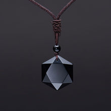 Load image into Gallery viewer, Six-Star Wealth Black Obsidian Pendant