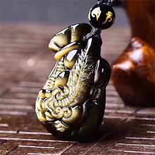 Load image into Gallery viewer, Instant Wealth Obsidian Bag Necklace