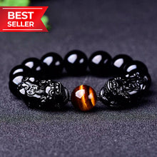Load image into Gallery viewer, "Magic" Wealth & Success Obsidiant-Tiger Eye Pixiu Bracelet