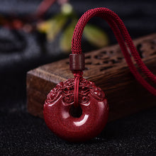 Load image into Gallery viewer, Abundance and Peace Cinnabar Pi Xiu Pendant