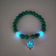 Load image into Gallery viewer, Turquoise Bead Bracelet with Lotus