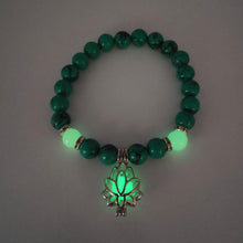 Load image into Gallery viewer, Turquoise Bead Bracelet with Lotus