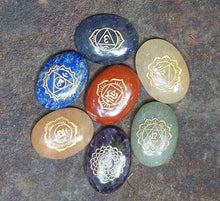 Load image into Gallery viewer, Sanskrit Chakra Stones (Oval)