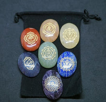 Load image into Gallery viewer, Sanskrit Chakra Stones (Oval)