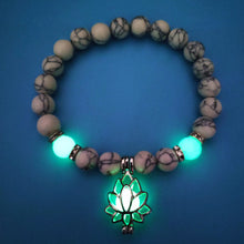 Load image into Gallery viewer, Turquoise Bead Bracelet with Lotus