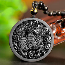 Load image into Gallery viewer, Prosperity Pixiu Obsidian Necklace