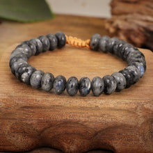 Load image into Gallery viewer, Moonstone and Labradorite Crossover Fortune Bracelet