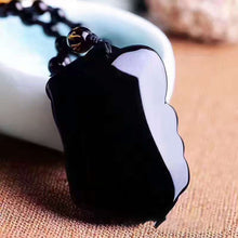 Load image into Gallery viewer, Obsidian Elephant Fortune Pendant