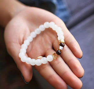 Natural White Chalcedony Bracelet