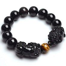 Load image into Gallery viewer, "Magic" Wealth & Success Obsidiant-Tiger Eye Pixiu Bracelet