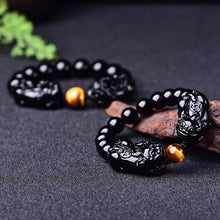 Load image into Gallery viewer, &quot;Magic&quot; Wealth &amp; Success Obsidiant-Tiger Eye Pixiu Bracelet