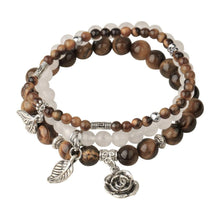 Load image into Gallery viewer, 3-Row Crystal Rose Abundance Bracelet