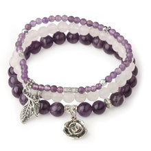 Load image into Gallery viewer, 3-Row Crystal Rose Abundance Bracelet