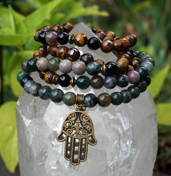 Prayer Beads with Hamsa Hand