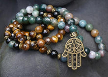 Load image into Gallery viewer, Prayer Beads with Hamsa Hand