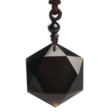 Load image into Gallery viewer, Six-Star Wealth Black Obsidian Pendant