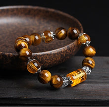 Load image into Gallery viewer, Three-Faced Tiger Eye Fortune Bracelet