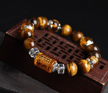 Load image into Gallery viewer, Three-Faced Tiger Eye Fortune Bracelet